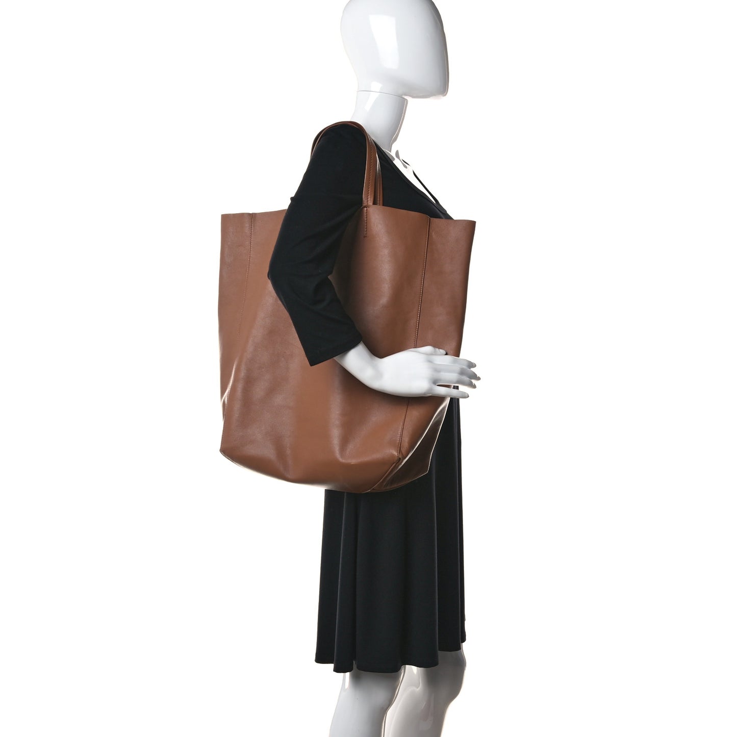 Lambskin Vertical Cabas Tan