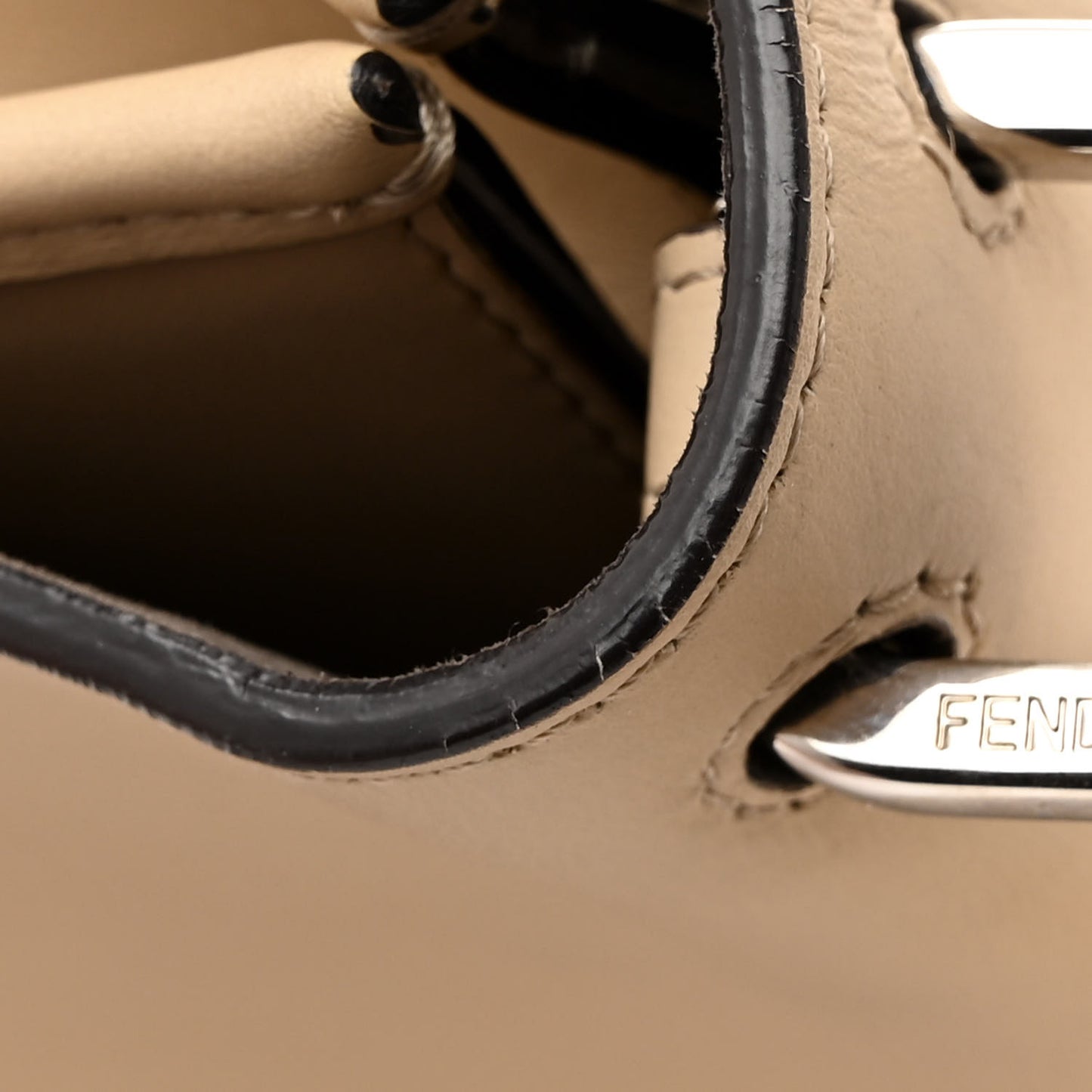 Vitello Century Velvet F is Fendi FF Kan I Shoulder Bag Tobacco Amido