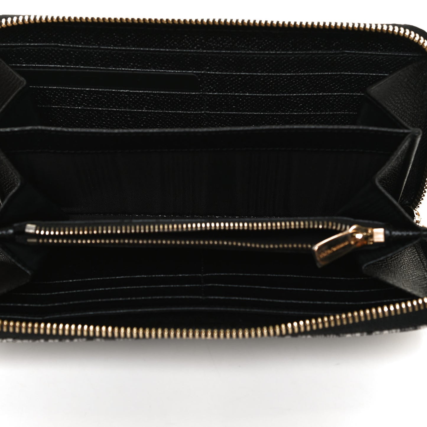 Dauphine Lace Print Zip Around Wallet Black