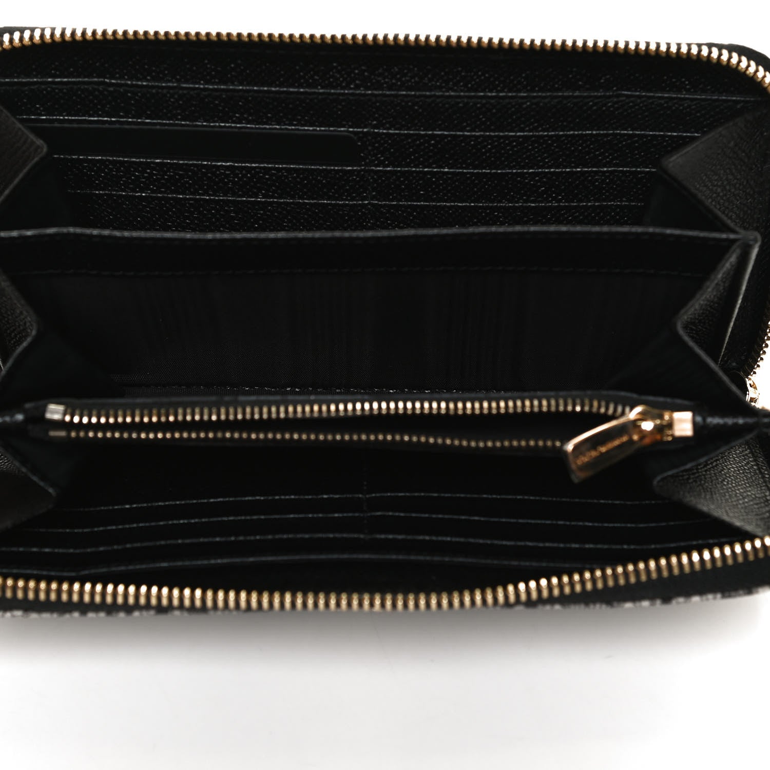 Dolce & Gabbana Dauphine Lace Print Zip Around Wallet Black 5 of 11