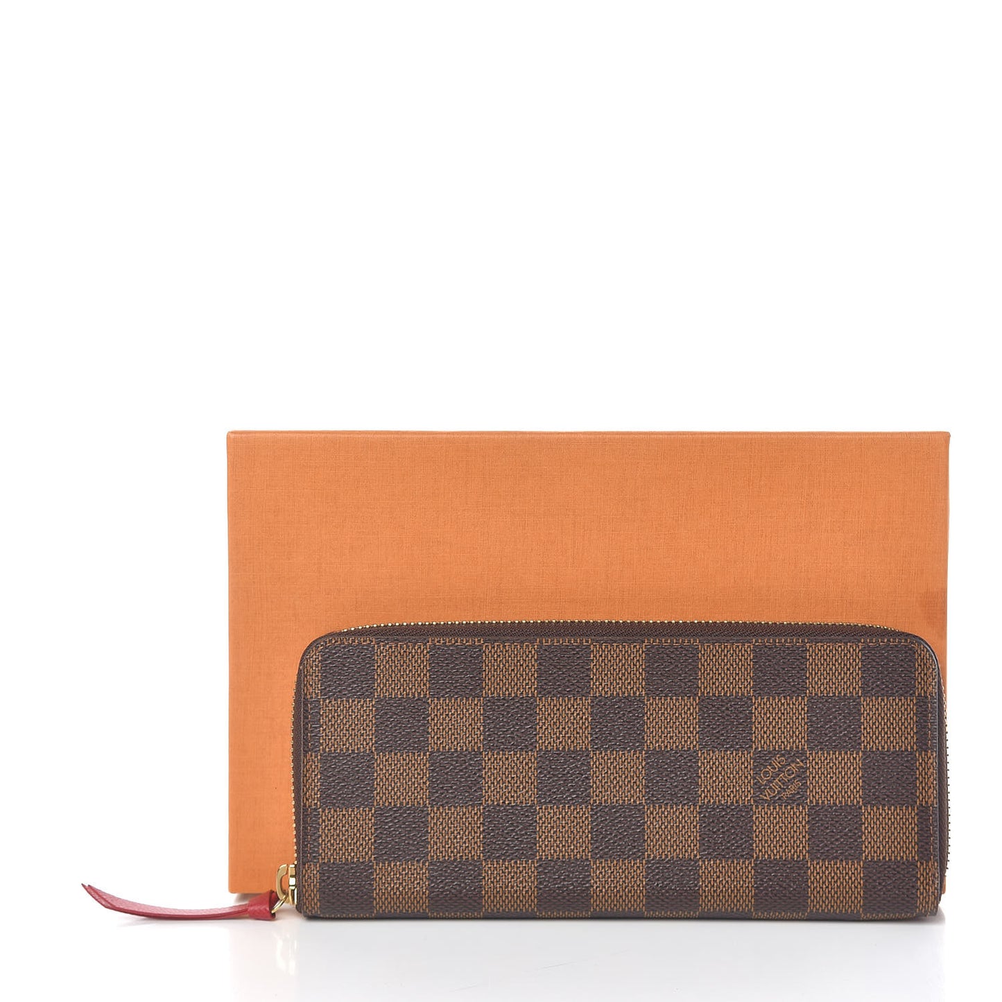 Damier Ebene Clemence Wallet Cherry