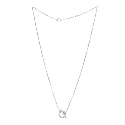 Hermes 18K White Gold Diamond Finesse Pendant Necklace 3 of 6