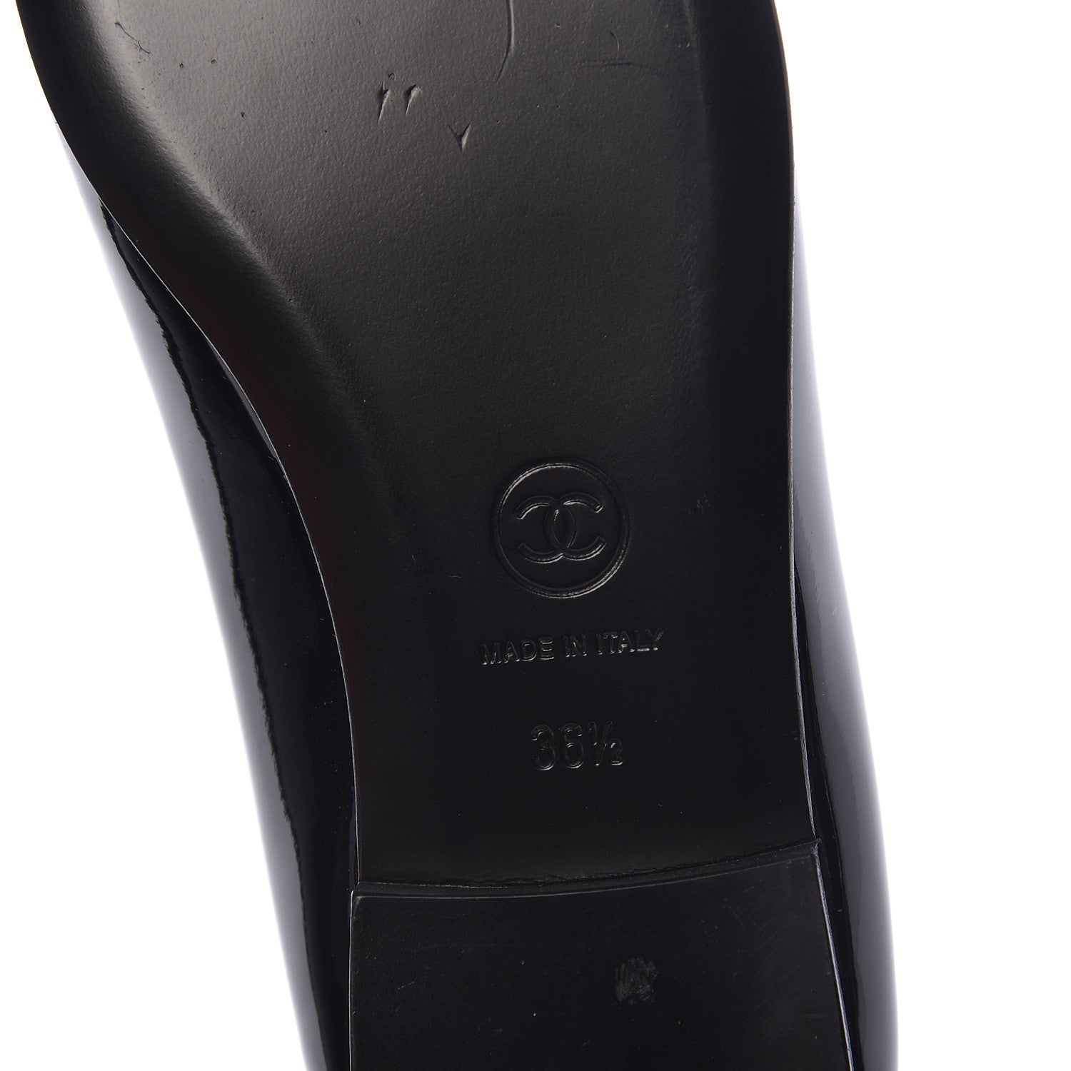 Chanel Patent CC Cap Toe Ballerina Flats 36.5 Black 8 of 8