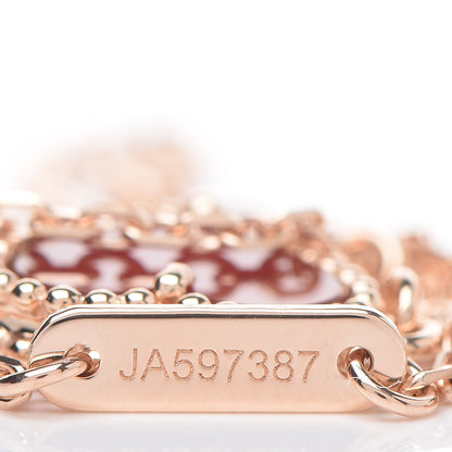 Van Cleef & Arpels 18K Rose Gold Carnelian Sweet Alhambra Heart Bracelet 6 of 7