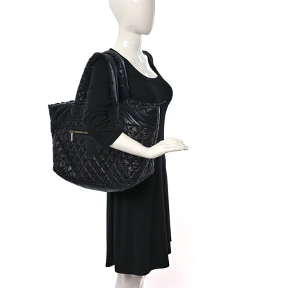 Chanel Nylon Quilted Large Coco Cocoon Tote Black 2 of 9