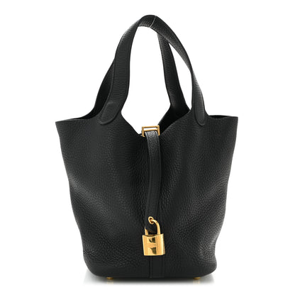 Hermes Taurillon Clemence Picotin Lock 18 PM Black 1 of 10