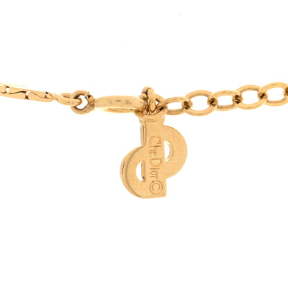 Christian Dior Crystal Baguette Necklace Gold Purple 4 of 4