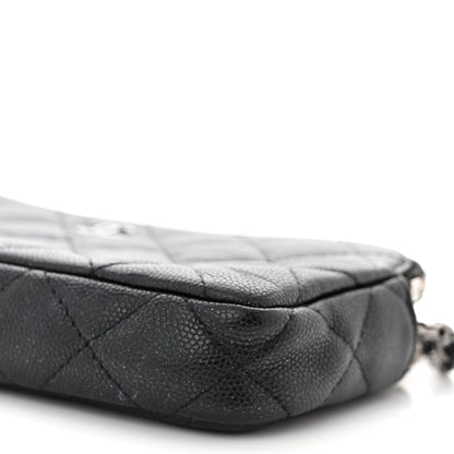 Chanel Iridescent Caviar Quilted Small Clutch With Chain Black 13 of 15