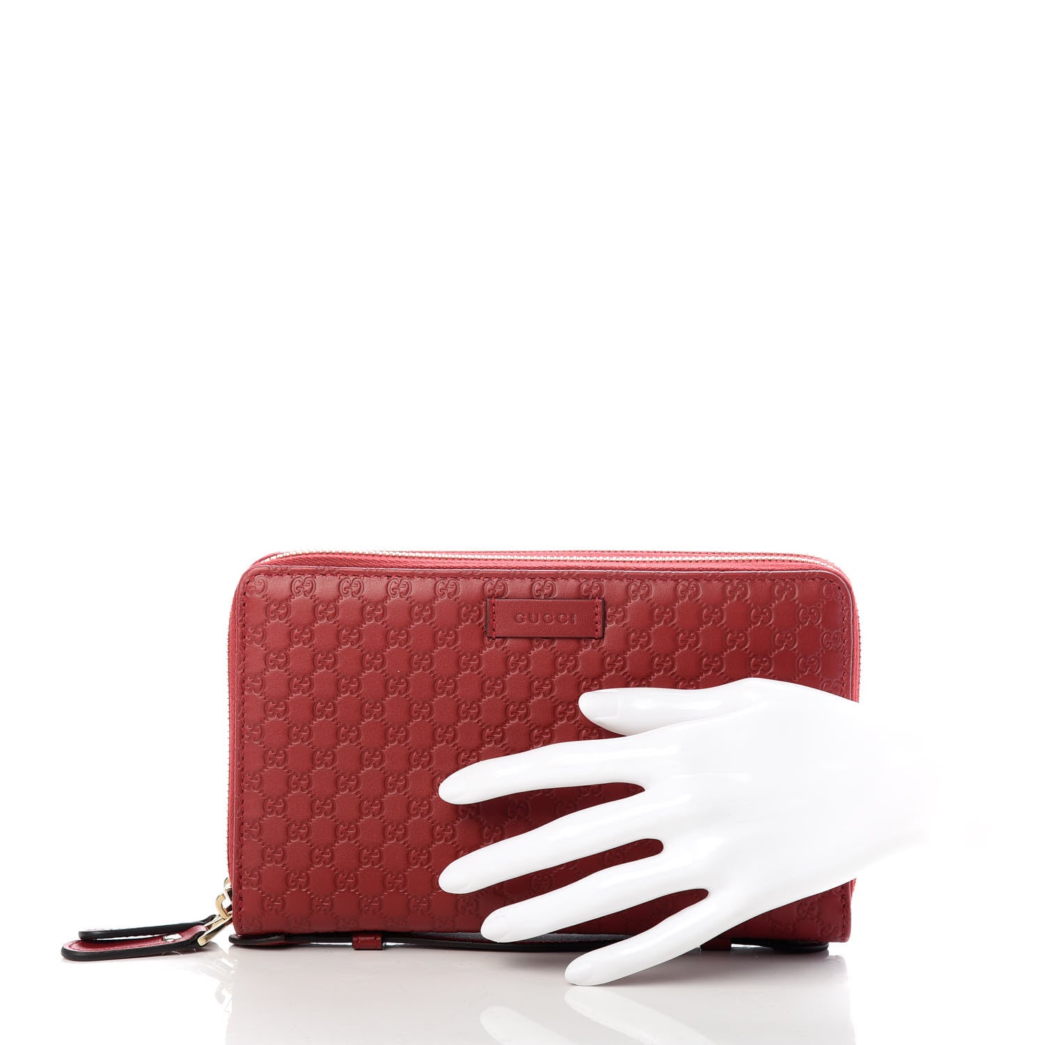Gucci Microguccissima Zip Around Top Handle Travel Wallet Red 2 of 8