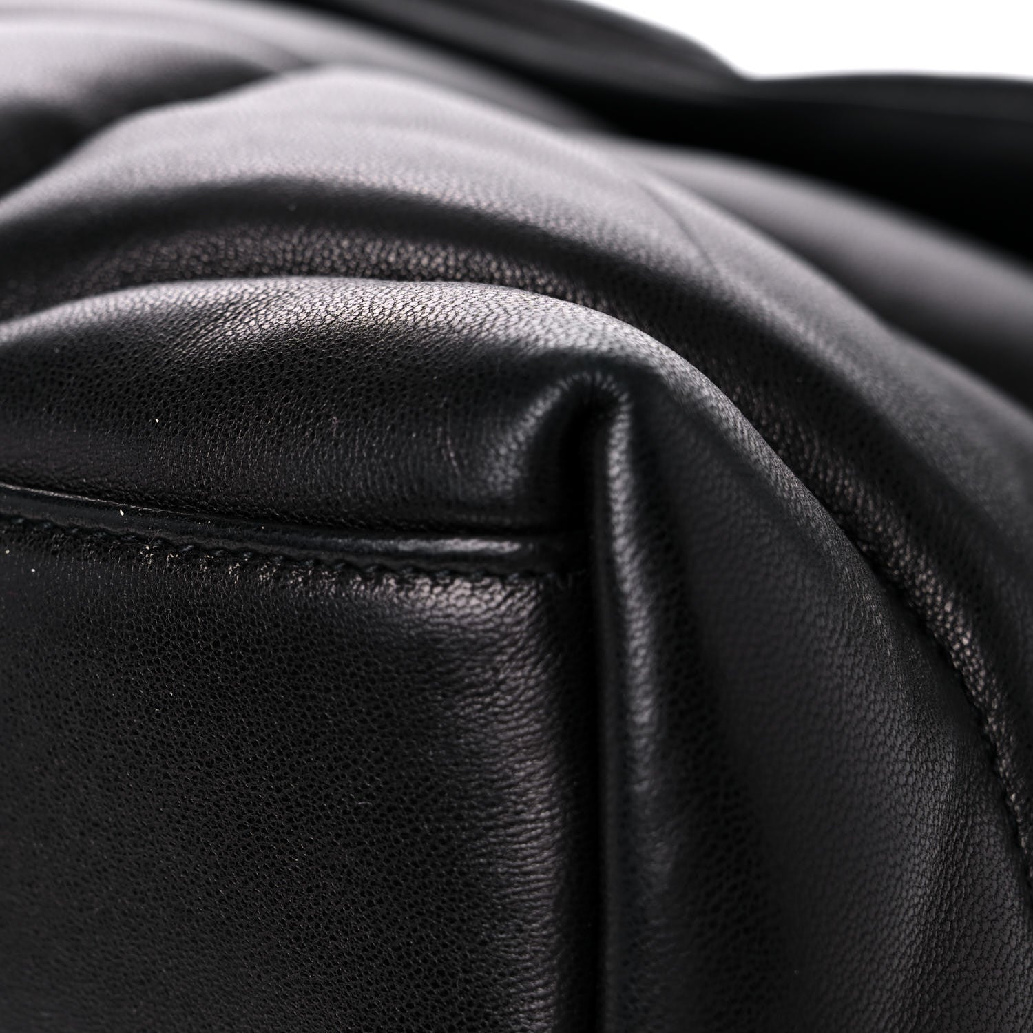 Saint Laurent Lambskin Quilted Medium Loulou Puffer Monogram Chain Satchel Black 12 of 15