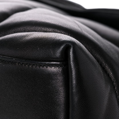 Saint Laurent Lambskin Quilted Medium Loulou Puffer Monogram Chain Satchel Black 12 of 15
