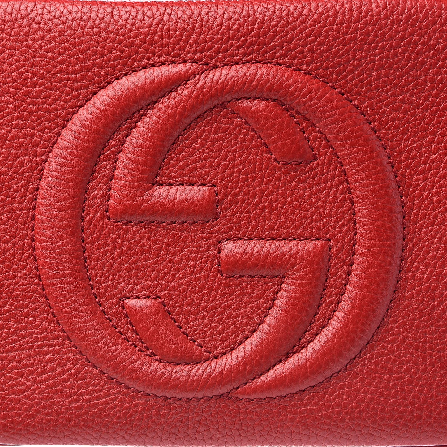 Pebbled Calfskin Small Soho Disco Bag Tabasco Red
