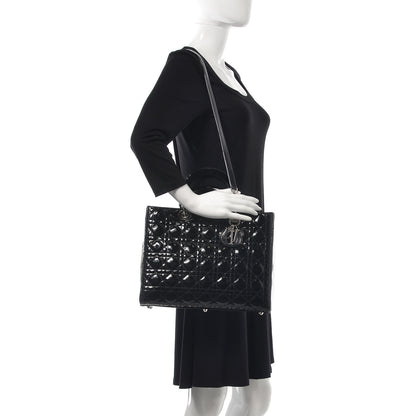Christian Dior Patent Cannage Large Lady Dior Black 2 of 11