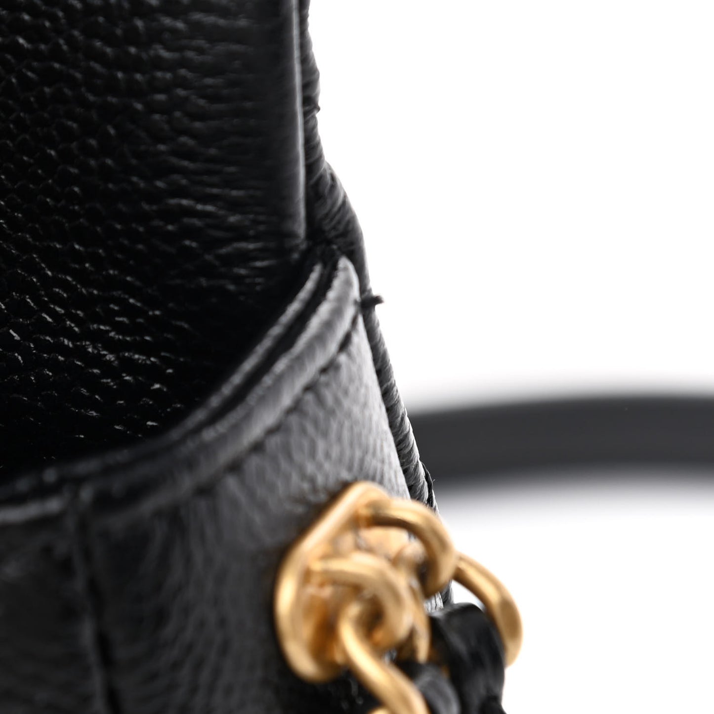 Shiny Caviar Quilted Small Chain Melody Flap Black