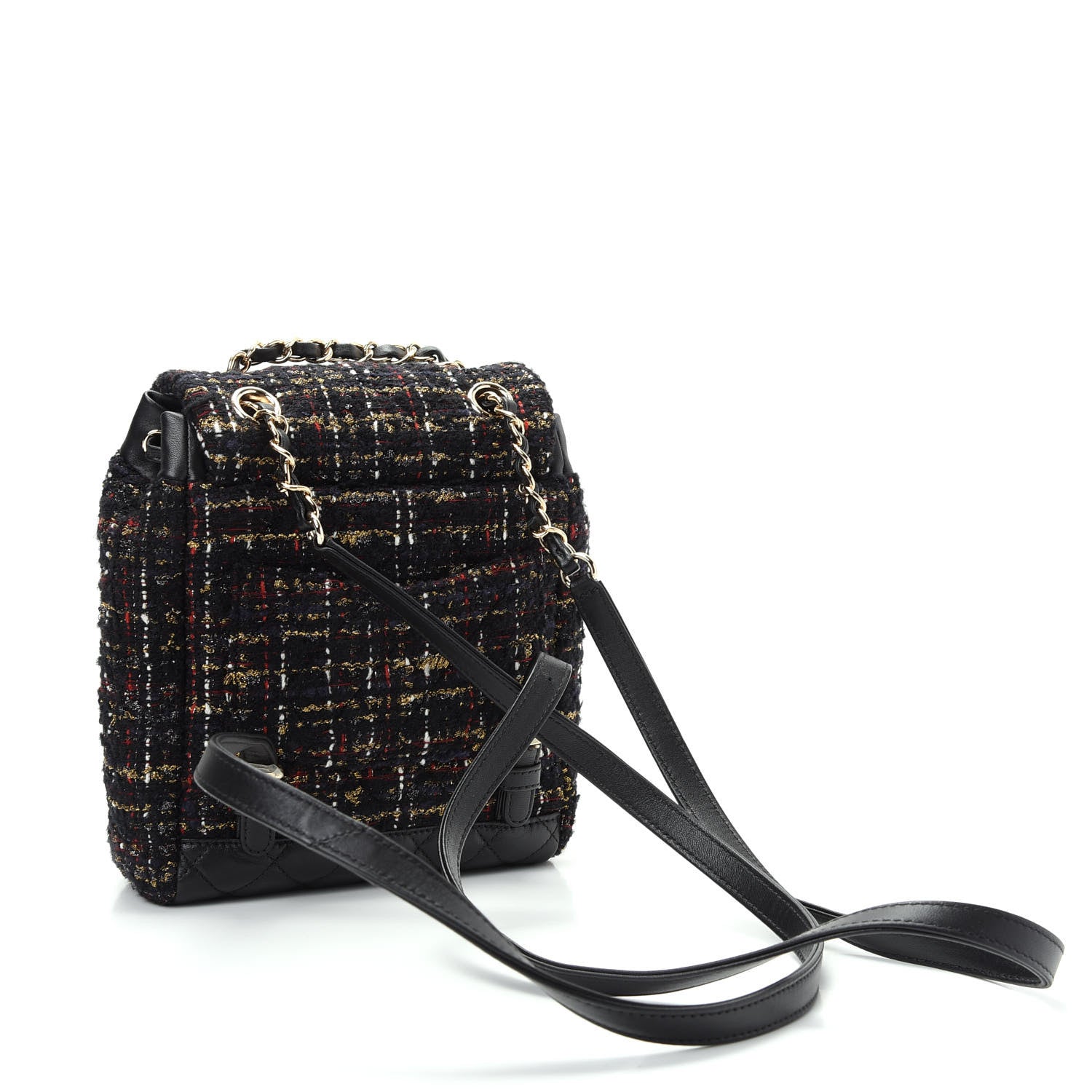 Chanel Tweed Mini Urban Spirit Backpack Black Gold 2 of 8