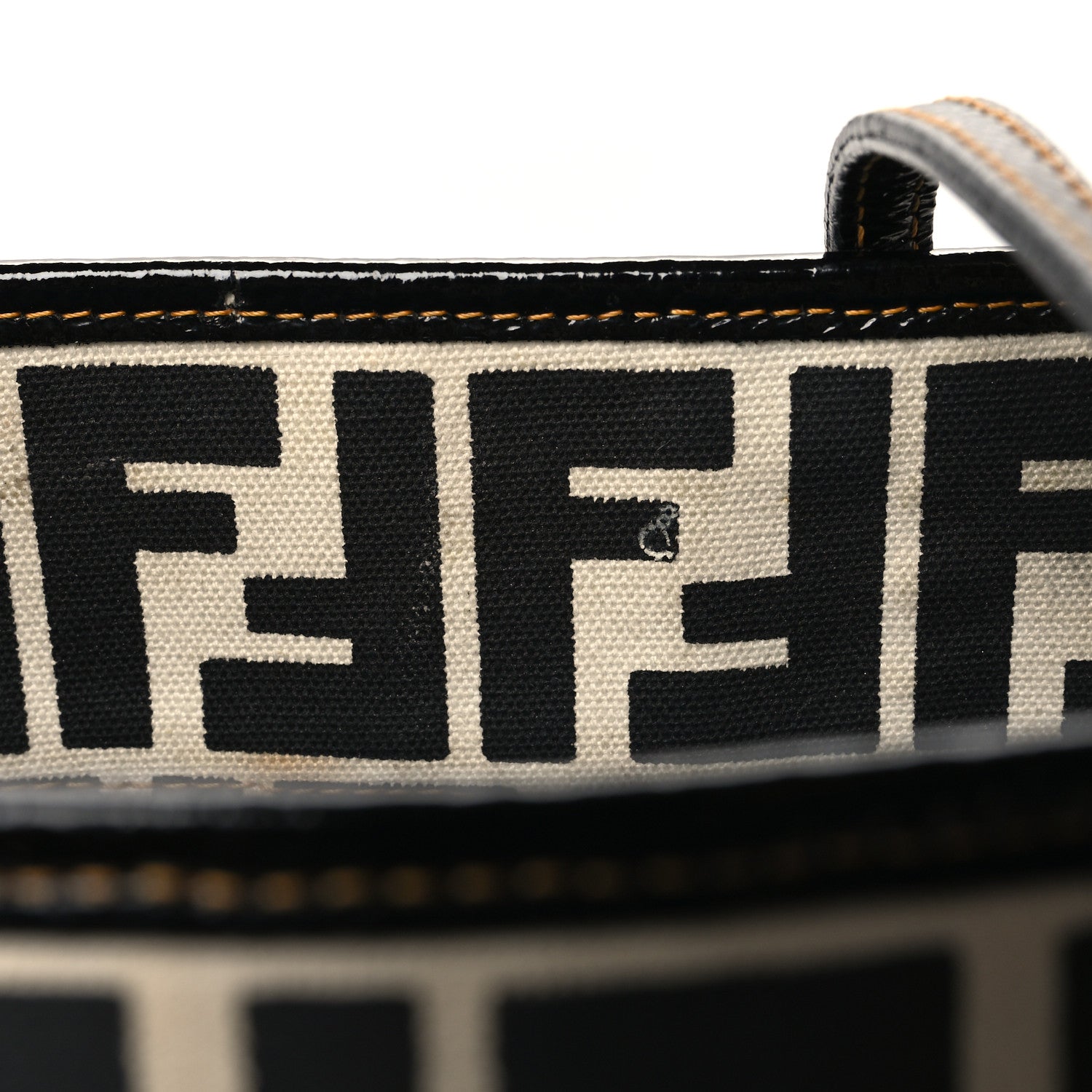Fendi Canvas FF Roll Tote Black White 15 of 15