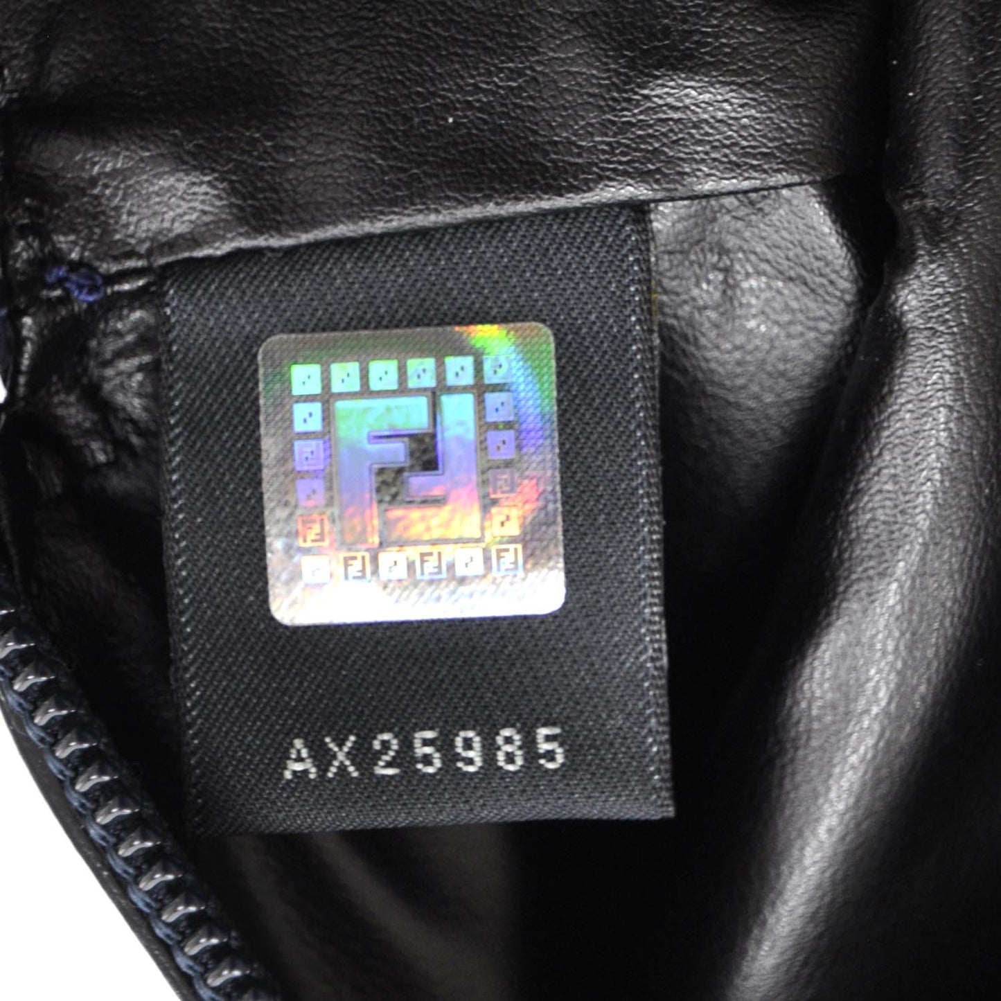 Patent FF Embossed Large Cosmetic Pouch Navy