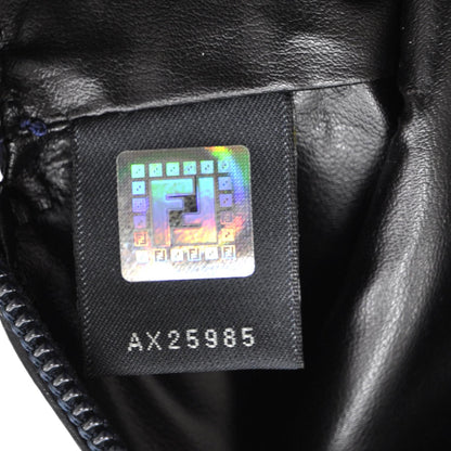 Fendi Patent FF Embossed Large Cosmetic Pouch Navy 8 of 9