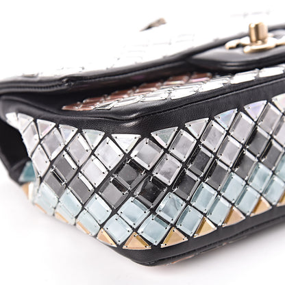 Chanel Lambskin Mosaic Small Flap Black Gold Light Blue 9 of 10