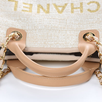 Chanel Canvas Large Deauville Tote Light Beige 11 of 11