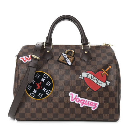 Louis Vuitton Damier Ebene Patches Speedy Bandouliere 30 1 of 8