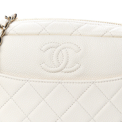 Chanel Caviar Flat Quilted Small Coco Tassel Camera Case White 10 of 10