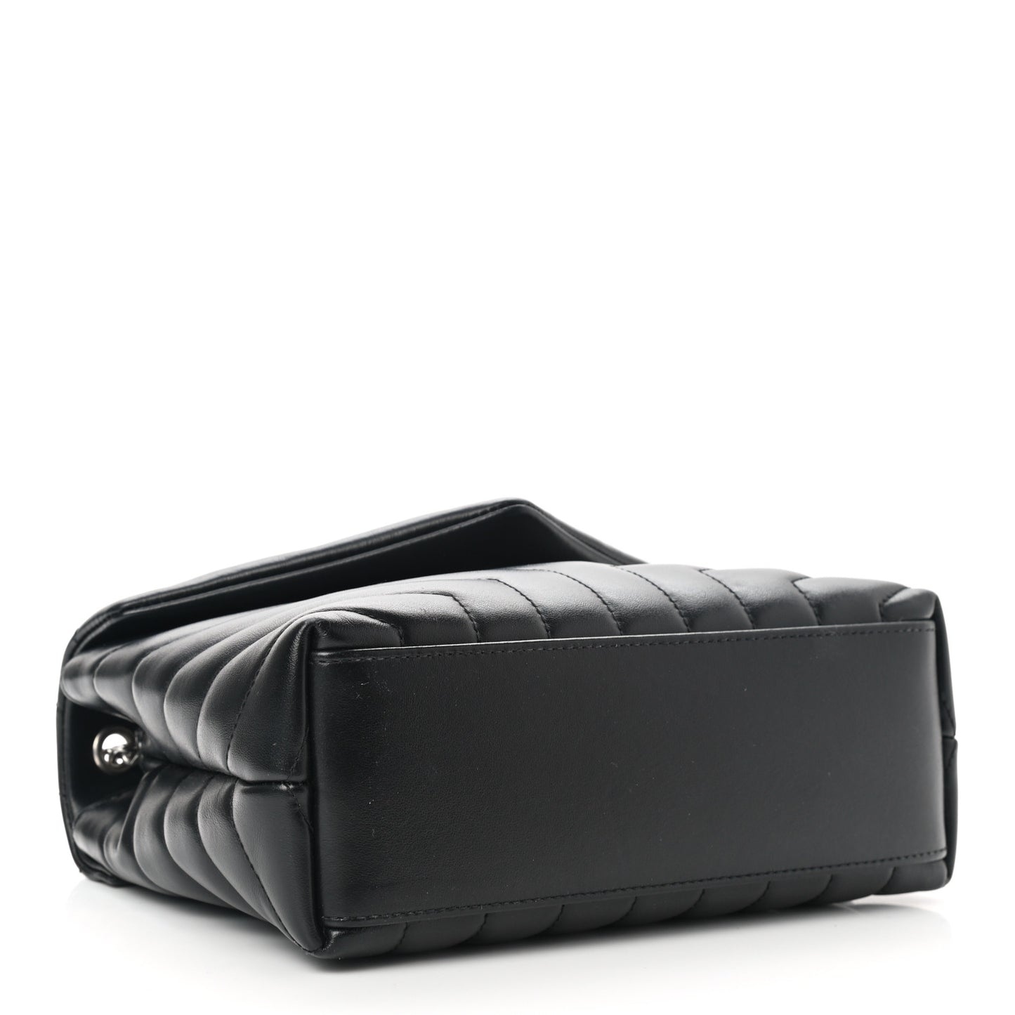 Calfskin Y Quilted Monogram Small Loulou Chain Satchel Black