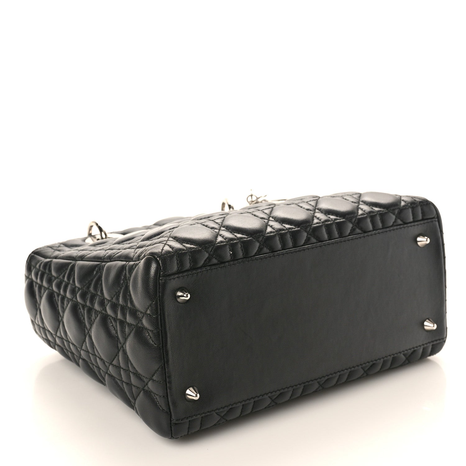 Christian Dior Lambskin Cannage Medium Lady Dior Black 4 of 12