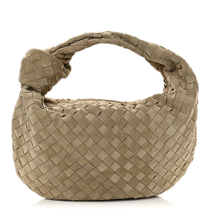 Bottega Veneta Suede Calfskin Intrecciato Teen Jodie Hobo Beige 1 of 10