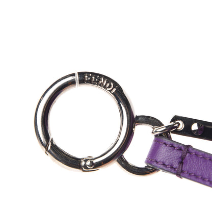 Fendi Fox Fur Shiny Nappa Bi-Color M ABCharm Bag Charm Viola Lago Viola Plus 3 of 3