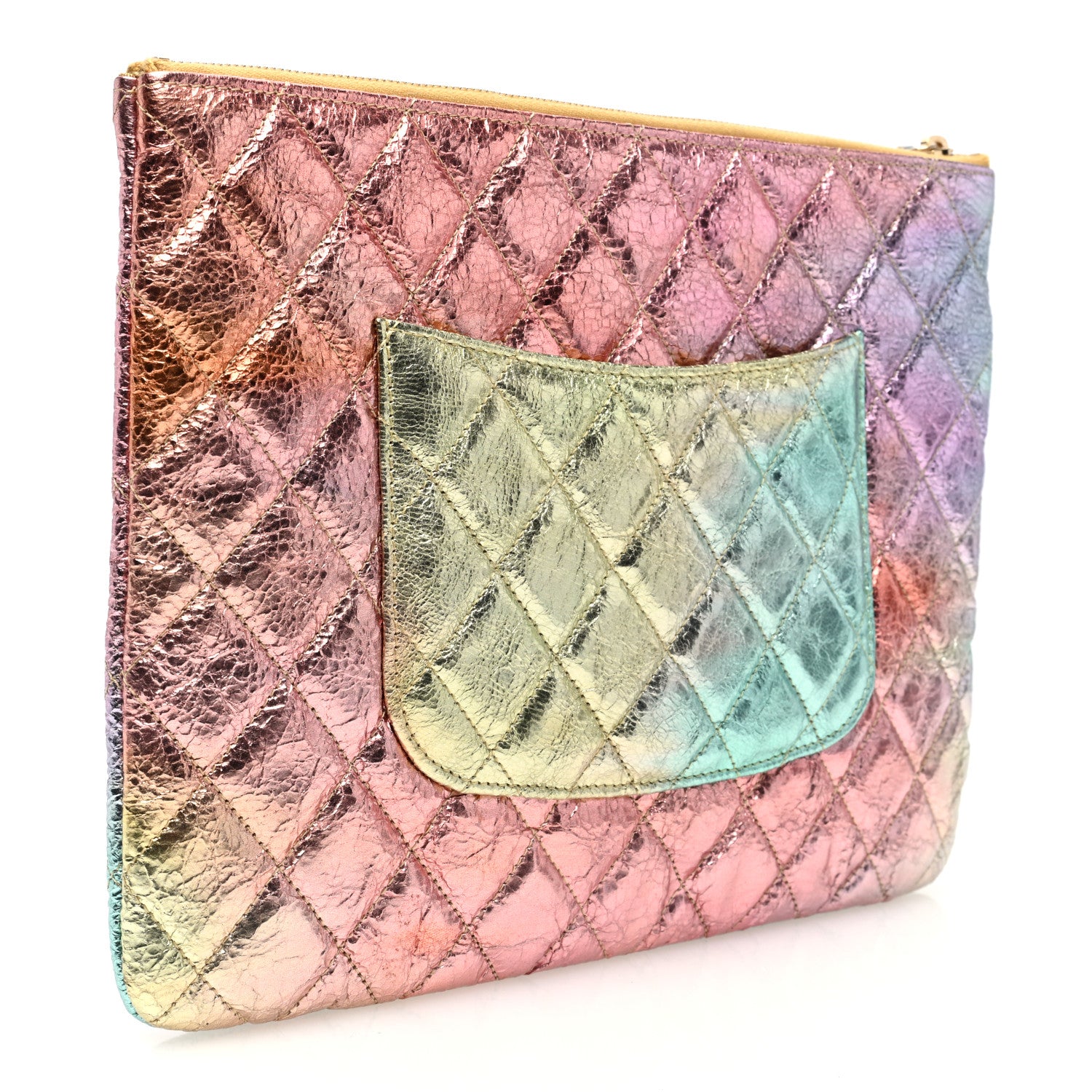 Chanel Metallic Goatskin Quilted Medium 2.55 Reissue Cosmetic Case Multicolor 3 of 7