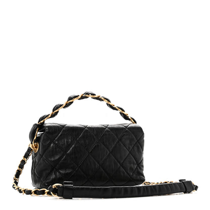 Chanel Crumpled Lambskin Quilted Small CC Links Shoulder Bag Black 3 of 11