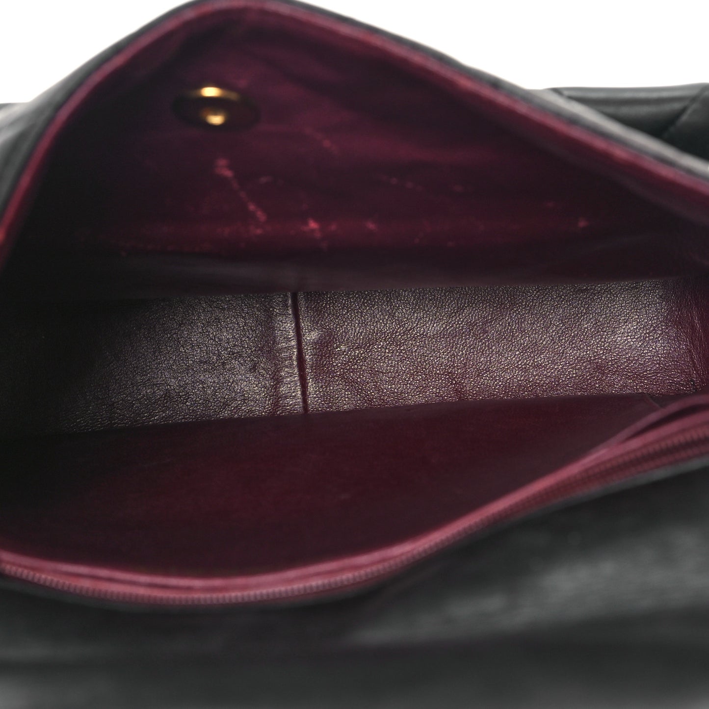 Lambskin Quilted Double Pocket Shoulder Bag Brown