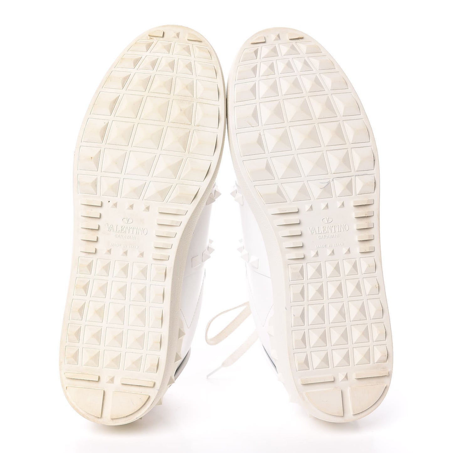 Calfskin Mens Rockstud Untitled Open Sneakers 42 White