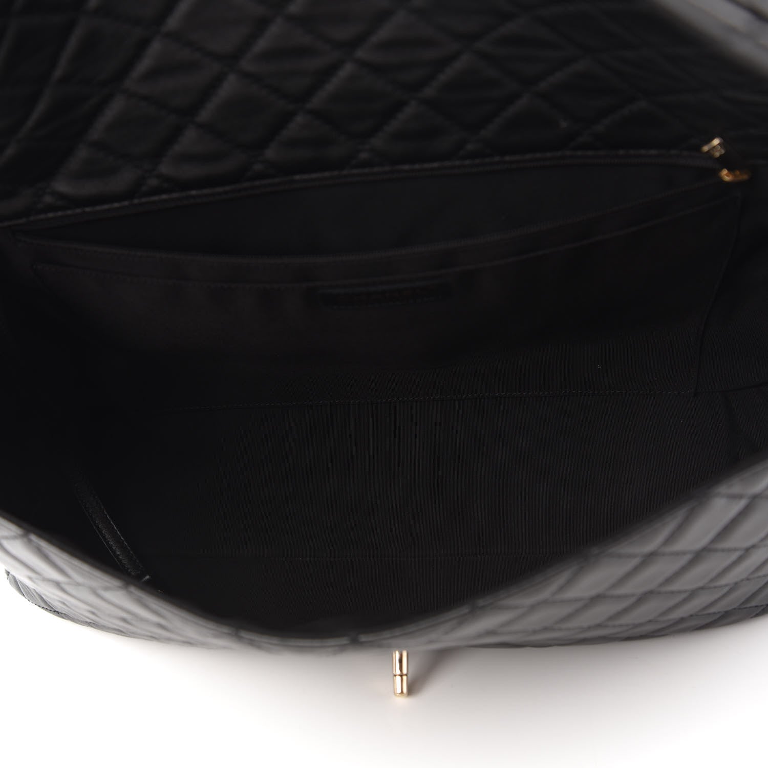 Chanel Metallized Calfskin Quilted Small XXL Travel Flap Bag Black 5 of 11