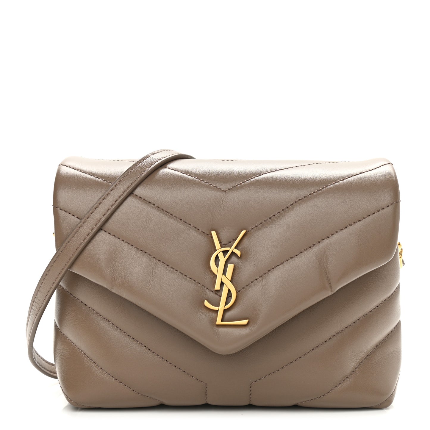 Calfskin Y Quilted Monogram Toy Loulou Crossbody Bag Taupe