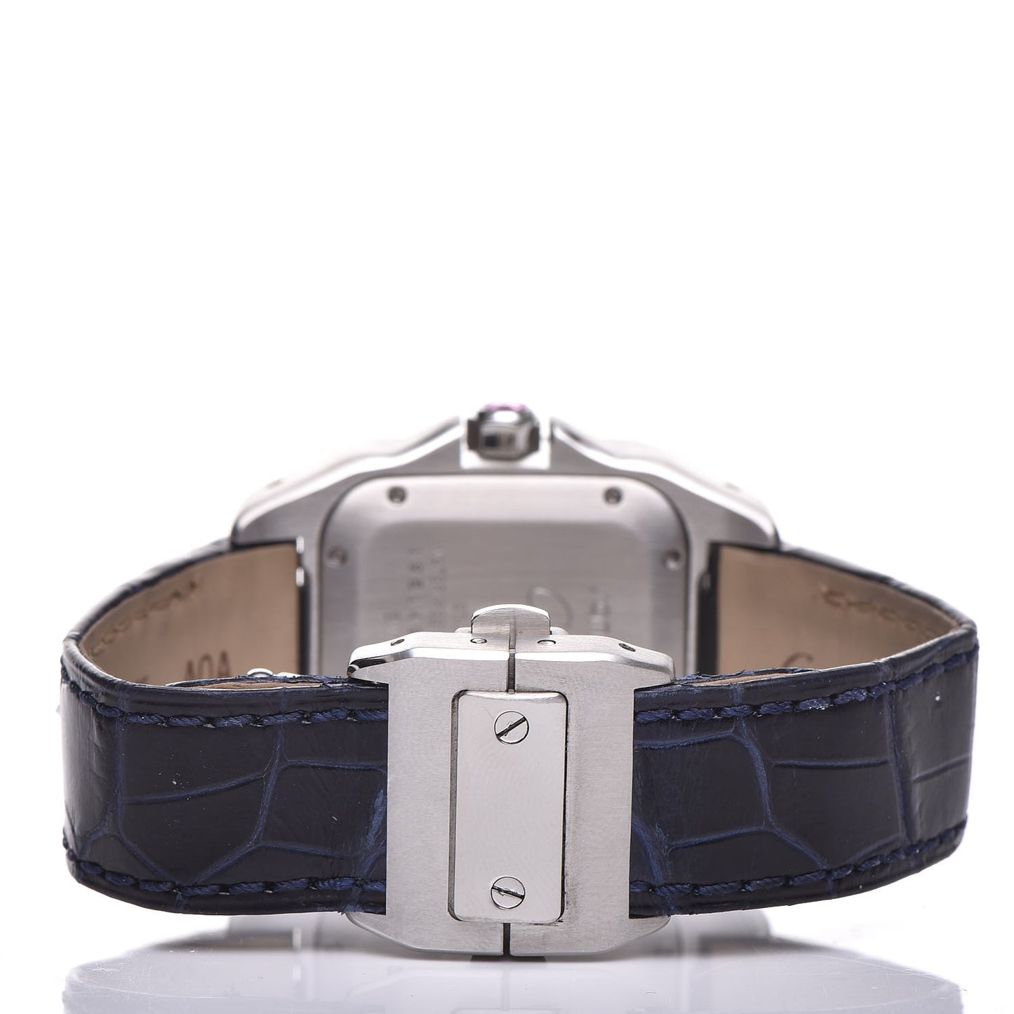 Stainless Steel Alligator 33mm Santos 100 Automatic Watch Pink