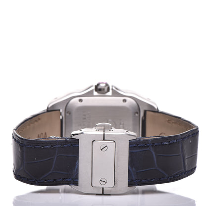 Cartier Stainless Steel Alligator 33mm Santos 100 Automatic Watch Pink 4 of 10