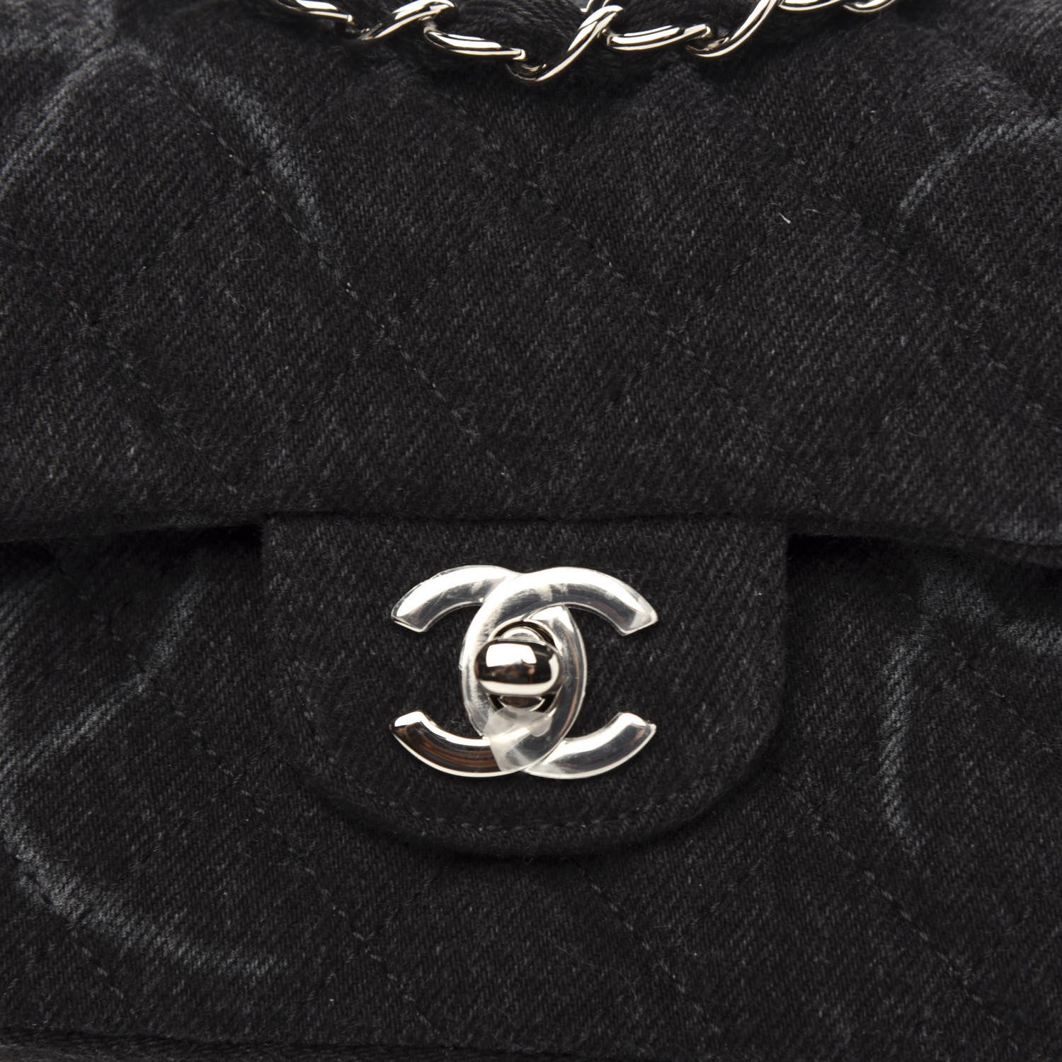 Chanel Denim CC Quilted Mini Square Flap Black 8 of 11