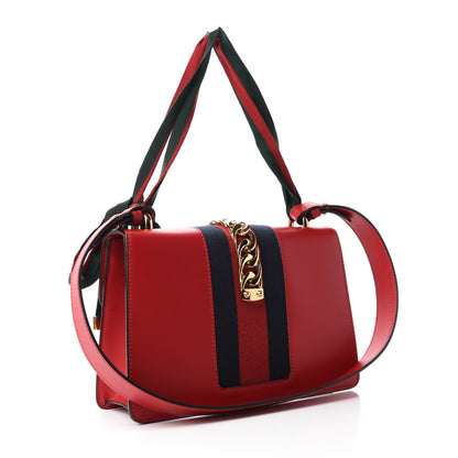Gucci Calfskin Small Sylvie Shoulder Bag Hibiscus Red 3 of 11