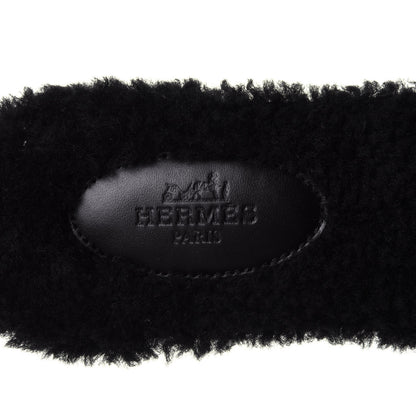 Hermes Woolskin Oran Sandals 36.5 Black 8 of 10
