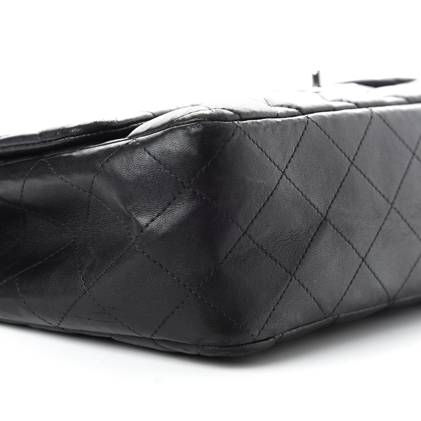 Lambskin Quilted Jumbo Single Flap Black