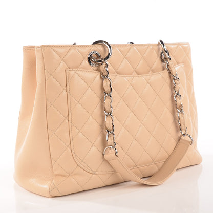 Chanel Caviar Quilted Grand Shopping Tote GST Beige Clair 3 of 7