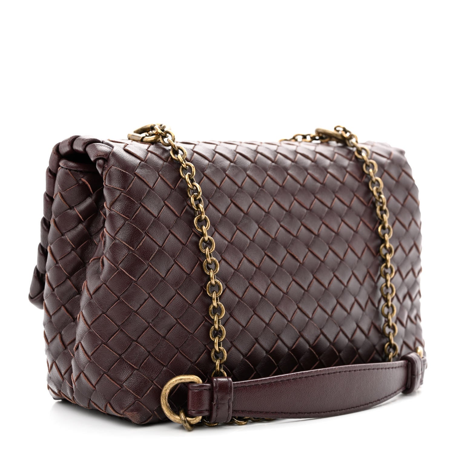 Bottega Veneta Nappa Intrecciato Baby Olimpia Shoulder Bag Dark Barolo 3 of 14