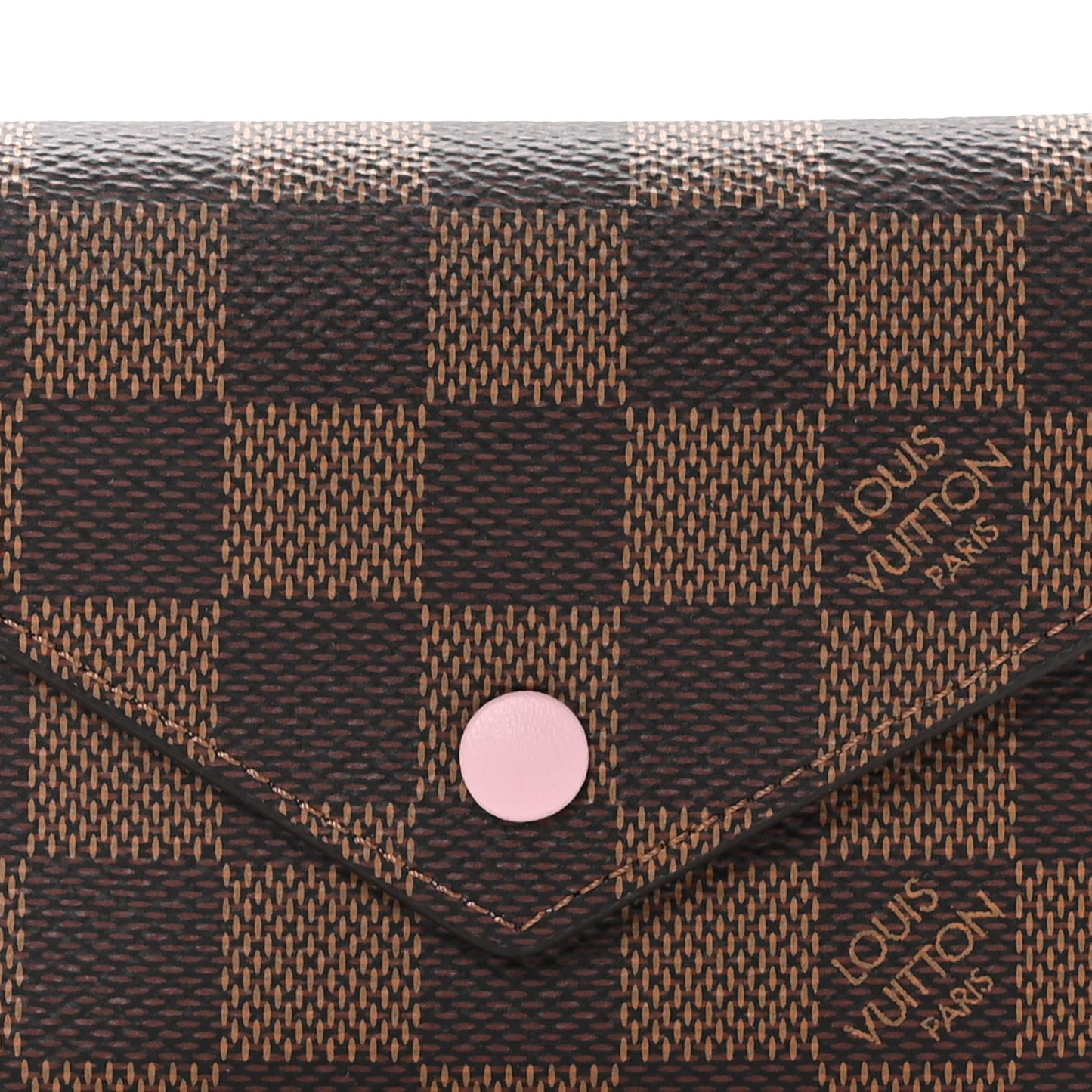 Damier Ebene Victorine Wallet Rose Ballerine