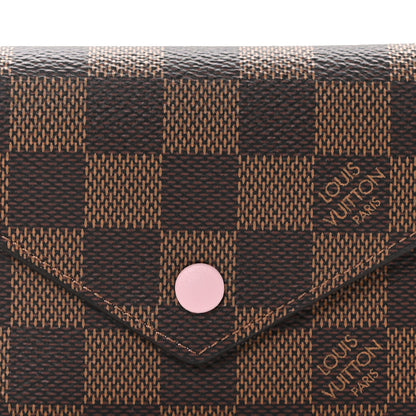 Louis Vuitton Damier Ebene Victorine Wallet Rose Ballerine 8 of 9