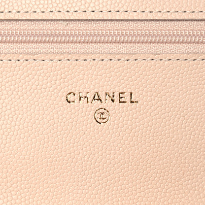 Chanel Caviar Quilted Coco Candy Wallet On Chain WOC Beige 6 of 12
