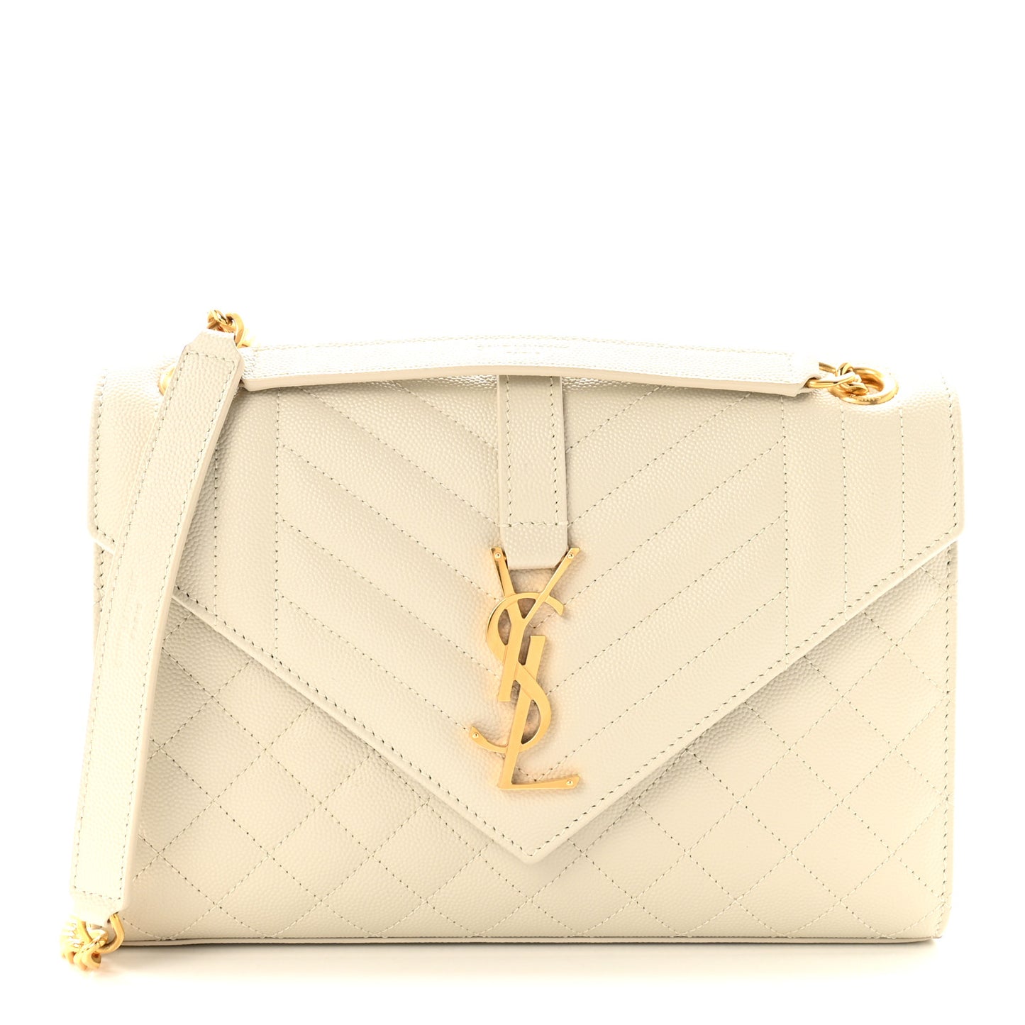Grain De Poudre Textured Mixed Matelasse Medium Triquilt Monogram Satchel Crema Soft