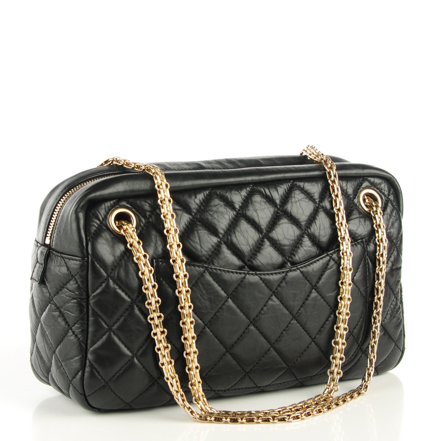 Chanel Aged Calfskin Quilted Medium Reissue Camera Case Black 3 of 6
