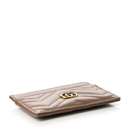 Gucci Calfskin Matelasse GG Marmont Card Holder Porcelain Rose 3 of 5